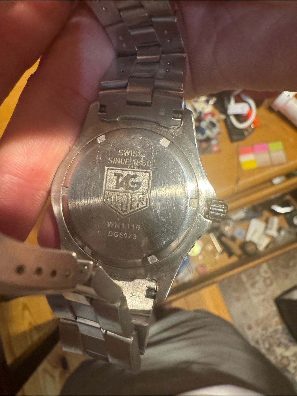 Tag Heuer Stainless Steel Silver Watch Back